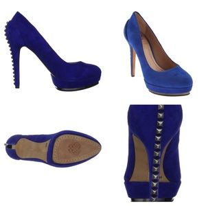 Vince Camuto Deba Blue Suede Platform Sz 9.5M